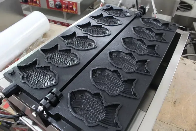 Коммерческая антипригарная 6 шт. японская машина taiyaki для рыбы, вафельница в форме рыбы, вафельница, машина для изготовления торта