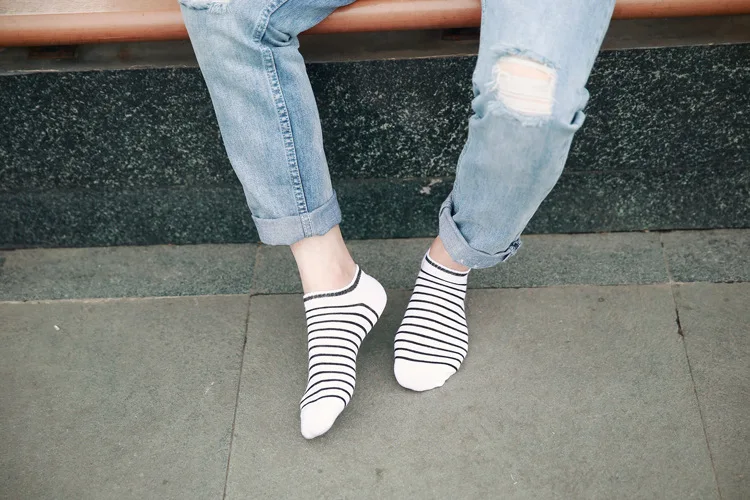 New Style Classic Cotton MAN'S Boat Socks Pure Cotton Summer Men‘s Socks Stripes Short MEN'S Socks