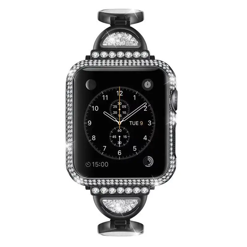 Metal Diamond case For Apple watch 654SE 44mm 40mm crystal diamond protective case For iwatch 3 42mm 38mm Stainless steel Cover