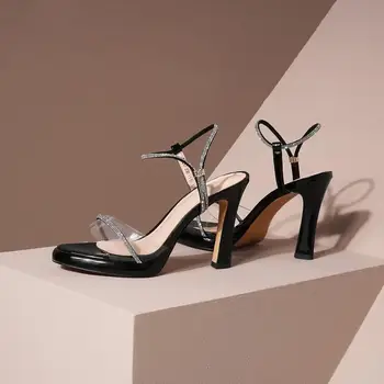

2020 New Summer Transparent Rhinestone Stiletto Heel Ladies Shoes Sexy High Quality Open Toe High Heels Women Sandals