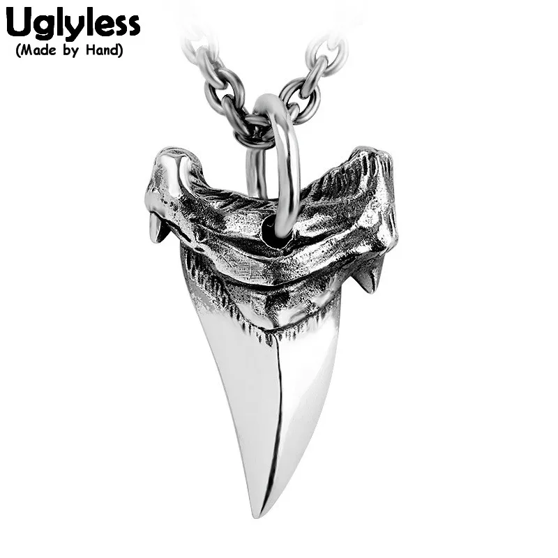 Крутое мужское ожерелье Uglyless в стиле панк с акулой подвеска без цепочек из