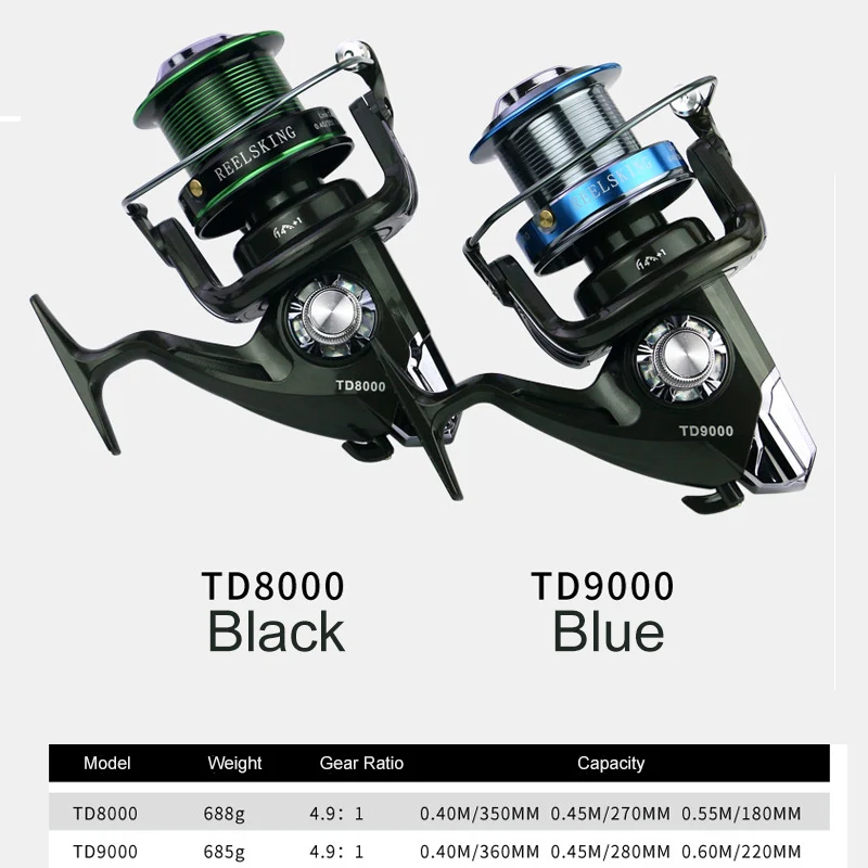 Рыболовная катушка REELSKING 12BB + 1 TD большая дистанция металлическая чашка с ЧПУ