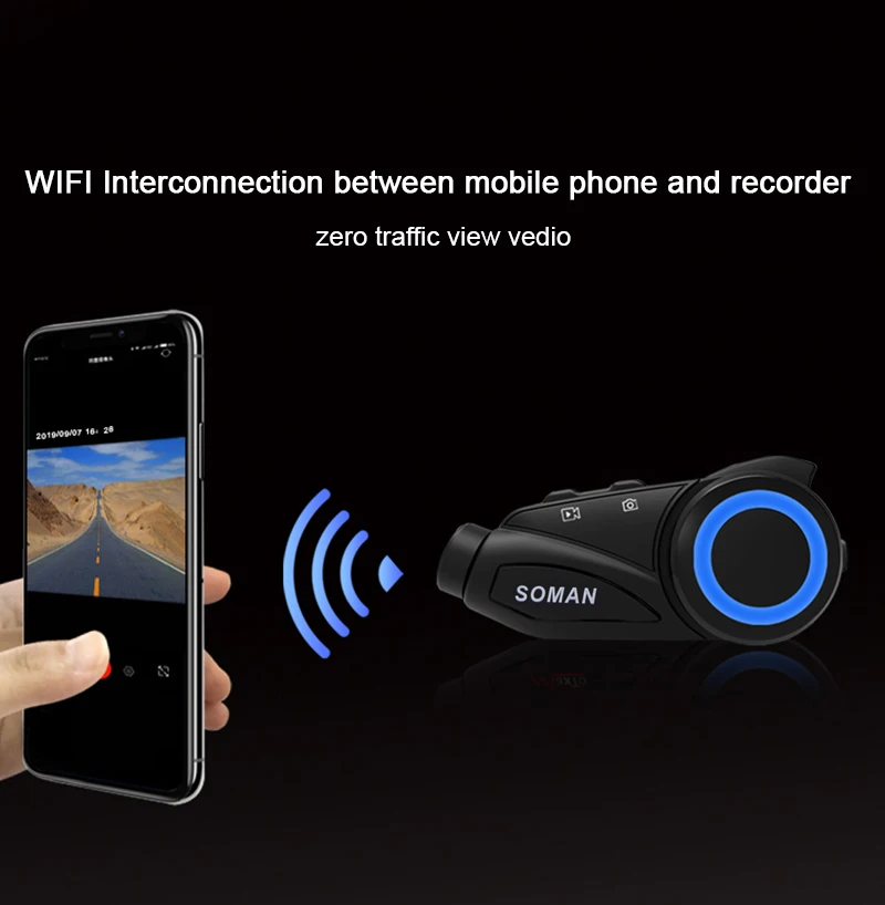 SOMAN M3 Motorcycle Headset Bluetooth 