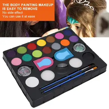 

16 Colors Face Paint Body Painting Pigment Brush Glitter Powder Children DIY Cosmetic Makeup Tool Kit for Halloween Party