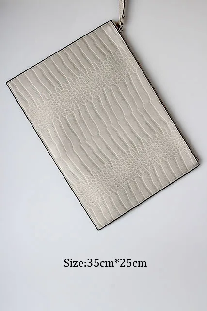 Alirattan New Python Leather Envelope Bag Women Daily Makeup Clutch Purse Soft Pouch Casual Wallet Hot Selling Banquet Clutch - Цвет: Croc Peal White(M)