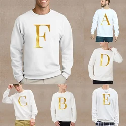Sudadera con capucha de manga larga para hombre, suéter con estampado de letras, cuello redondo, cómodo, ropa de calle que combina con todo