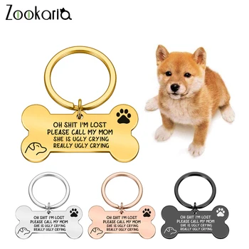 

Bone Shape Personalized Anti-lost Engraved Pet ID Dog Tags Double-Sided Dog Collar Accessories Cat Collars Dog Customized Tags