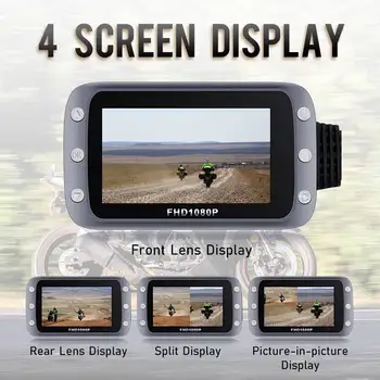 

3 Inch WiFi 1080P+1080P FHD Motorcycle DVR Dual Dash Camera Front Rear View Waterproof GPS Driving Video Recorder