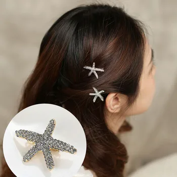 

CHIMERA Small Starfish Hair Clips Bling Pearls Rhinestone Hair Pins for Women Girls Sea-star Barrettes Fashion Jewelry Accessory