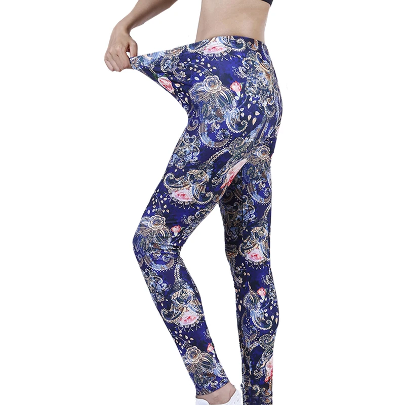 VISNXGI Women Workout Leggings Push Up Fitness High Waist Flower Print Pattern Summer Spring Autumn Pants Ankle-Length Bottom workout leggings Leggings