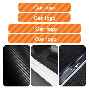 

4PCS Carbon Fiber Car Door Sill Decoration Stciker for Dodge Caliber Ram 1500 Caravan Charger Grand Caravan Journey Car-Styling