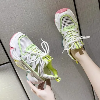 

Women Platform Sandals Chunky Shoes Fashion Wedges Shoes For Woman Yellow White Designers Female Casual Sandal 7cm High Heels