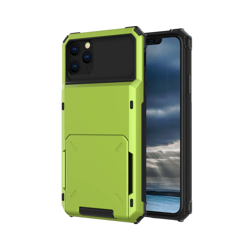 Green Для iPhone 11 11Pro MAX Чехол кошелек ID Слот кредитный держатель для карт чехол для iPhone 11 Pro MAX чехол для iPhone Fundas - Цвет: Green