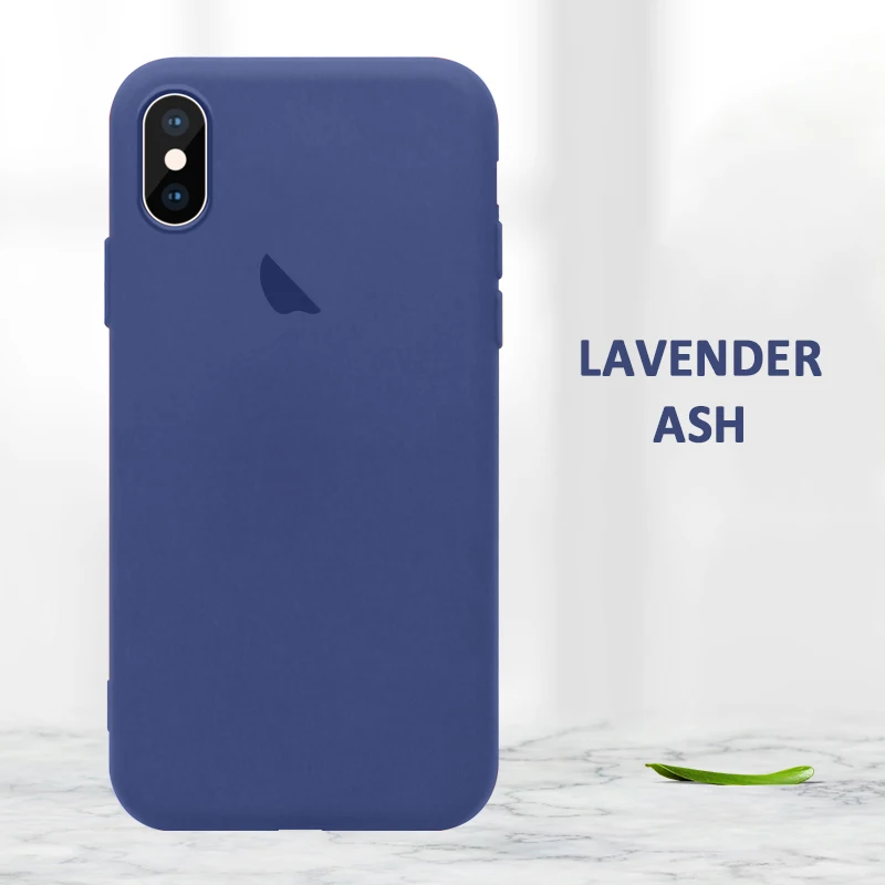 Официальный жидкий силиконовый чехол для iphone 7 8 6 6S Plus XR, Ультратонкий чехол с логотипом для iphone 11 pro XS Max X 7, чехол - Цвет: Lavender ash