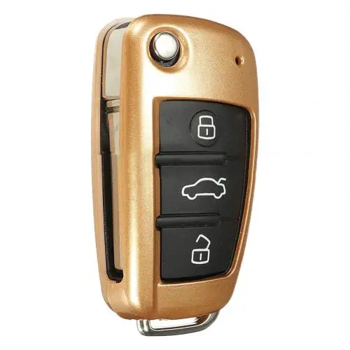 Golden Красивая износостойкая переносная автомобильная безключевая дистанционная брелока, чехол, защитная крышка для Audi - Название цвета: Golden