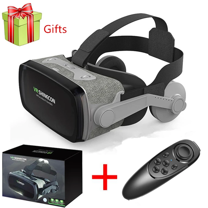 With Controller B Хит! Shinecon Casque 9,0 VR Очки виртуальной реальности 3D очки Google Cardboard VR гарнитура коробка для 4,0-6,3 дюймового смартфона - Цвет: With Controller B