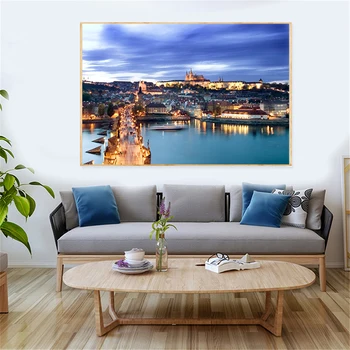 

Prague Landscape Scenery City Building Canvas Painting Print Living Room Home Decor Modern Wall Art Oil Painting Poster Pictures