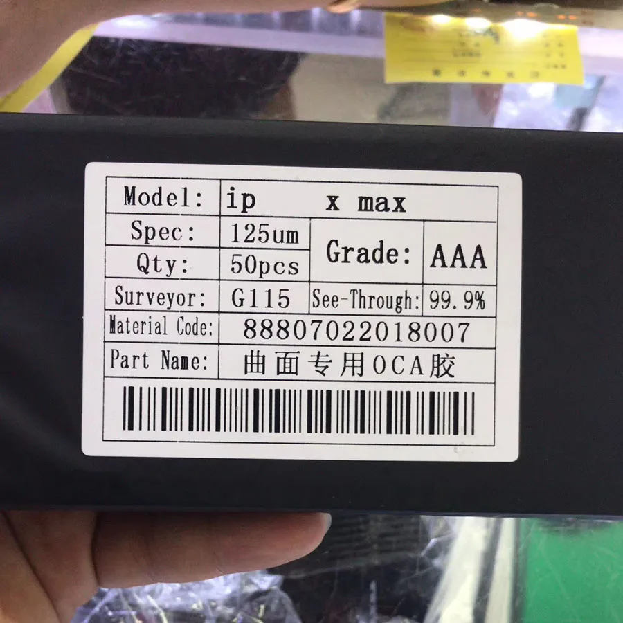 50 шт./пакет 125um Гибридный OCA пленка клея для iphone X XR XS Max XSMAX ЖК-экран оптический прозрачный клей