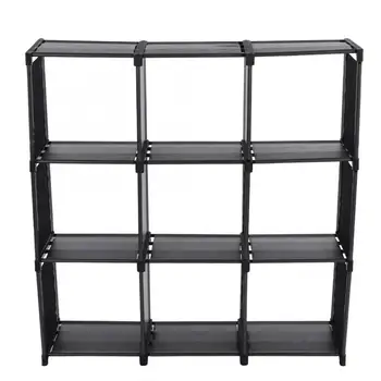 

Compact 9 Compartments Non-woven Fabric Storage Rack Shelf Open Bookshelf Closet Room Organizer