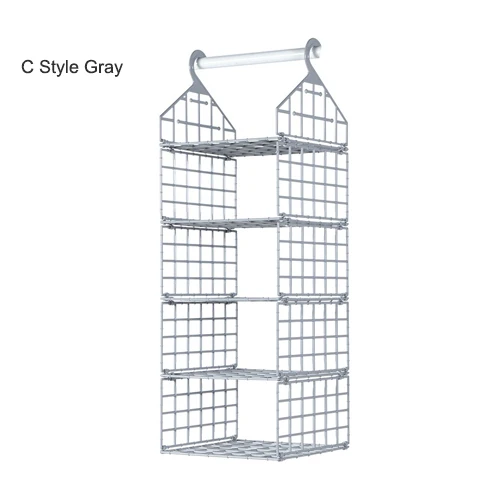 C Gray 4 Layer 2/3/4/5 слоев одежды подвесные органайзеры шкаф для одежды шкаф для хранения стойку экономия пространства нижнее белье стойку дома организации аксессуары - Цвет: C Gray 4 Layer
