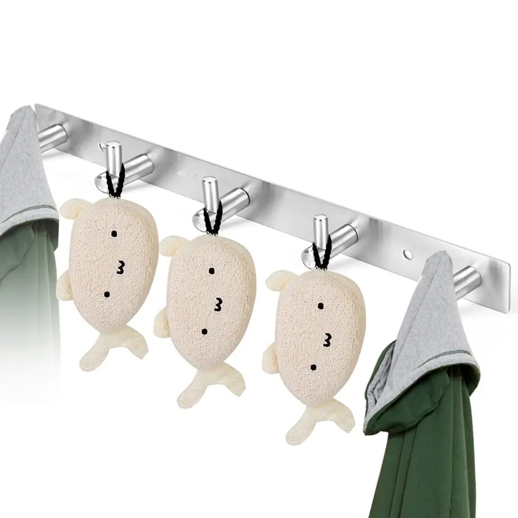 

Fashion Useful Sturdy Wall Hanger 304 Solid Stainless Unscrewable Hooks Coat Hat Clothes Robe Holder Hook Rack