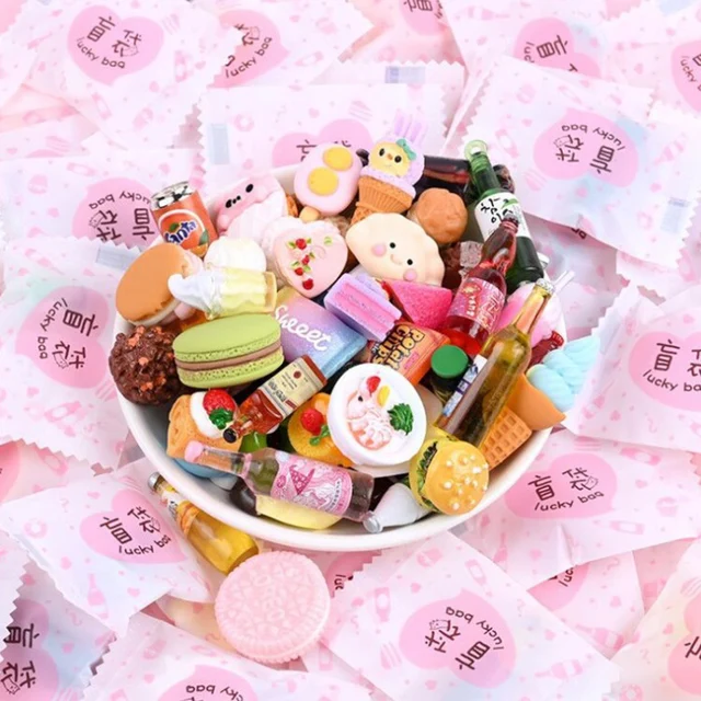 1/12 Non-repetitive Miniature Food Play Blind Box Blind Bag Resin Diy Food Supermarket Mini Drink Dessert Bottle Model Decor 1