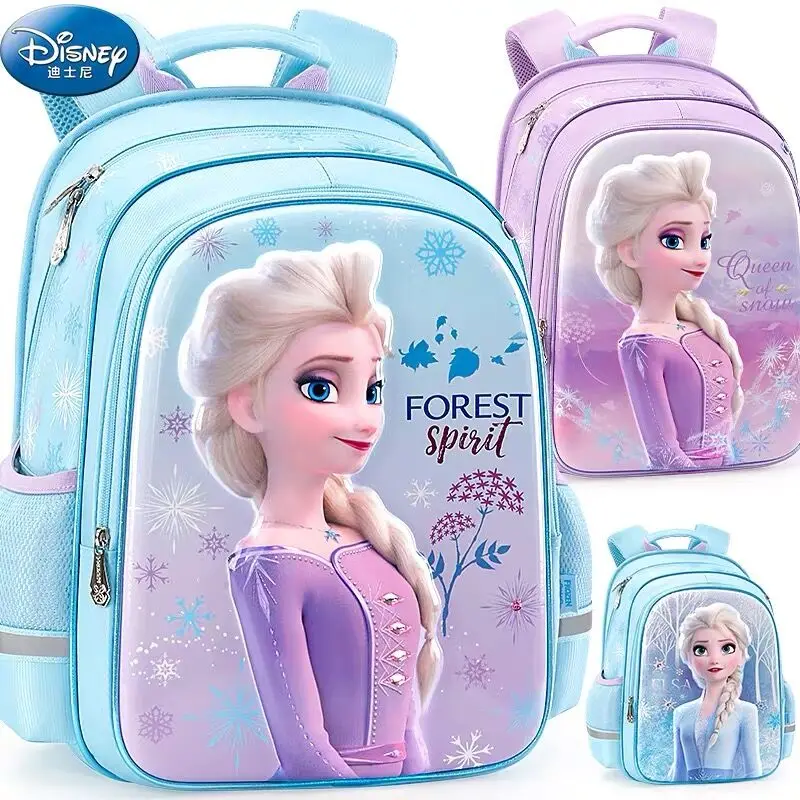 Плюшевые рюкзаки для девочек с изображением принцесс Эльзы и Анны из мультфильма «Холодное сердце», Снежная королева, детская школьная сумка, дышащий рюкзак, подарок для девочки