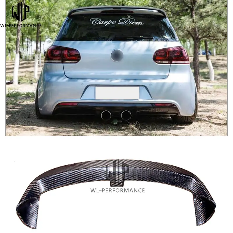 Golf 6 GTI R20 задний спойлер на крышу из углеродного волокна для Volkswagen Golf 6 GTI R20 10-13 для стайлинга автомобилей