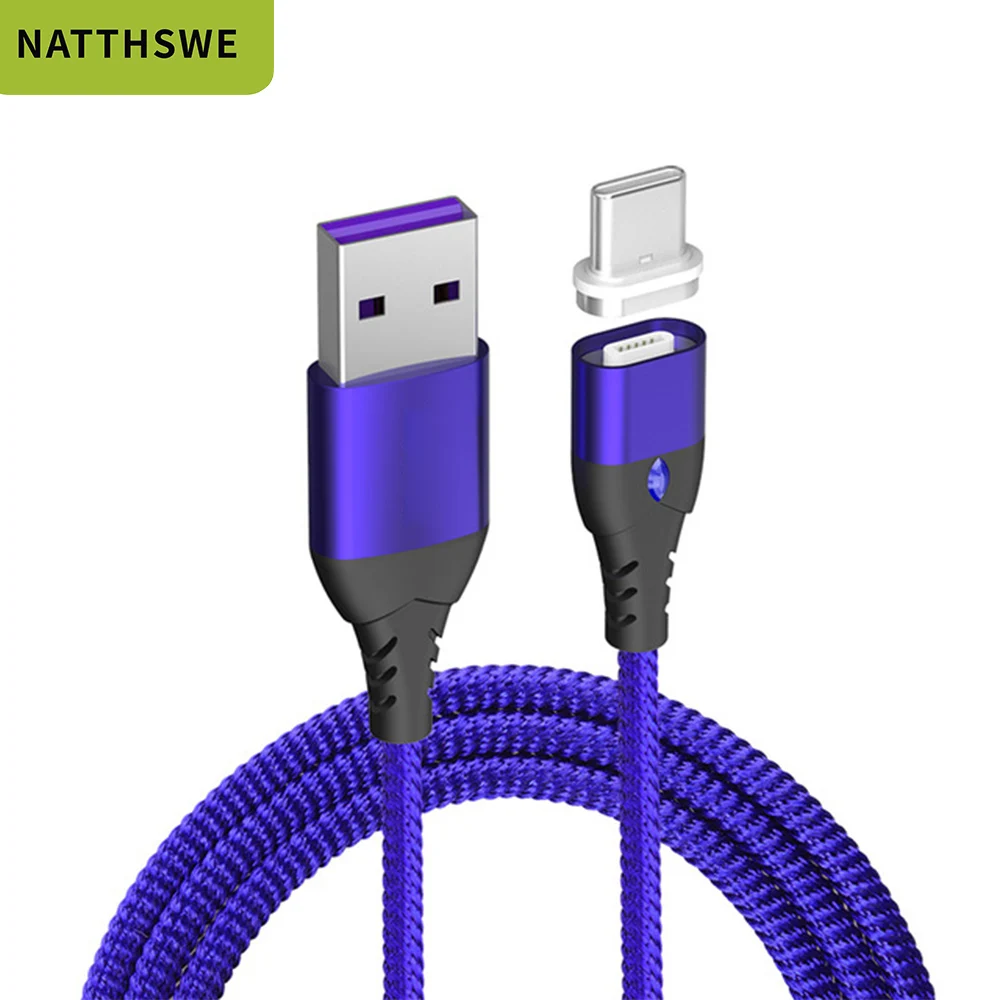 for typec blue NATTHSWE Магнитный кабель Micro usb type C для быстрой зарядки Micro usb type-C Магнитный зарядный провод usb c для iphone 11 X Xr usb кабель - Цвет: for typec blue