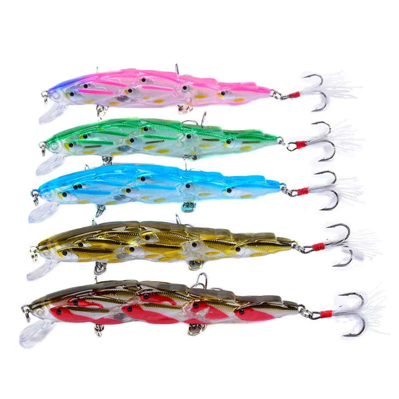 

3D Simulation Eyes 5Pcs/set Fishing Lure 11.5cm/15.7g Artificial Hard Bait 6# With Sharp Hook Bionic Bait Stream Swim bait Lake
