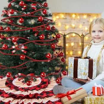 

Christmas Tree Skirt 6 Layers Ruffled Burlap Xmas Tree Skirt Tartan Christmas Tree Mat for Xmas Holiday Ornaments Party Props
