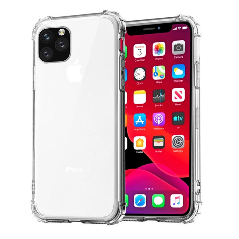 Защитный чехол для iPhone 11 Pro Max, четырехугловой усиленный прозрачный силиконовый чехол для iPhone XS XR 6 6S 7 8 Plus, чехол