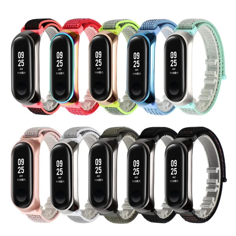Сменный Браслет для Xiaomi Mi Band 3 4 года нейлоновая петля дышащие браслет Band4 band3