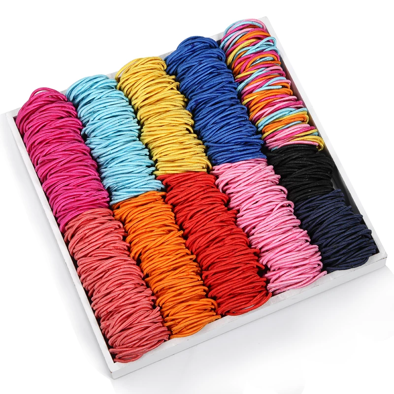 

100 Pieces / Lot Of Hair Ring Hair Accessories Seamless Woven Hair Ring Super Elastic Hair Rope Color Rubber Band Girls Hairdres