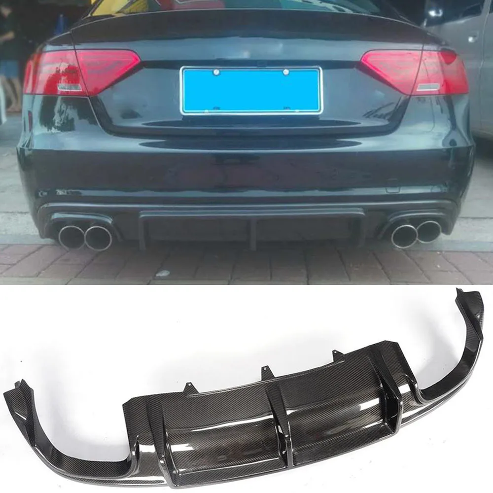 Для Audi A5 Sline S5 купе 2012 2016 Углеволокно диффузор заднего бампера спойлер фартук