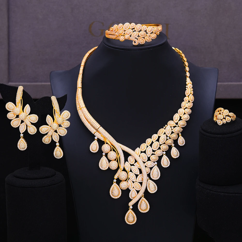 

GODKI Luxury Phoenix Peacock Africa 4PCS Jewelry Set Wedding African Beads Bridal Jewellery Set Cubic Zircon Ethiopian Jewelry
