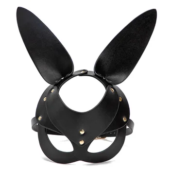 BDSM Mask Sex Toys For Women Bondage Restraints Leather Sexy Cosplay Rabbit Cat Ear Bunny Mask Masquerade Party Face Cosplay 5