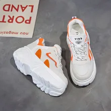 Модные весенне-летние кроссовки; женская обувь; Белая обувь; прогулочная обувь; обувь на скрытой платформе; Feminino E15-20