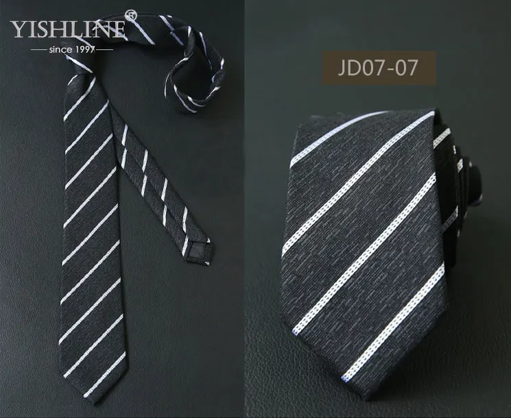 JD07-7 YISHLINE 7 см мужской галстук полосатый Пейсли перо Цветочный Тонкий шеи галстуки для галстуков бизнес галстук мужской свадебный галстук обтягивающий - Цвет: JD07-7