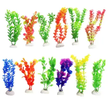 

2020 New 10PCS Colorful Plastic Artificial Aquarium Plants Simulation Plants