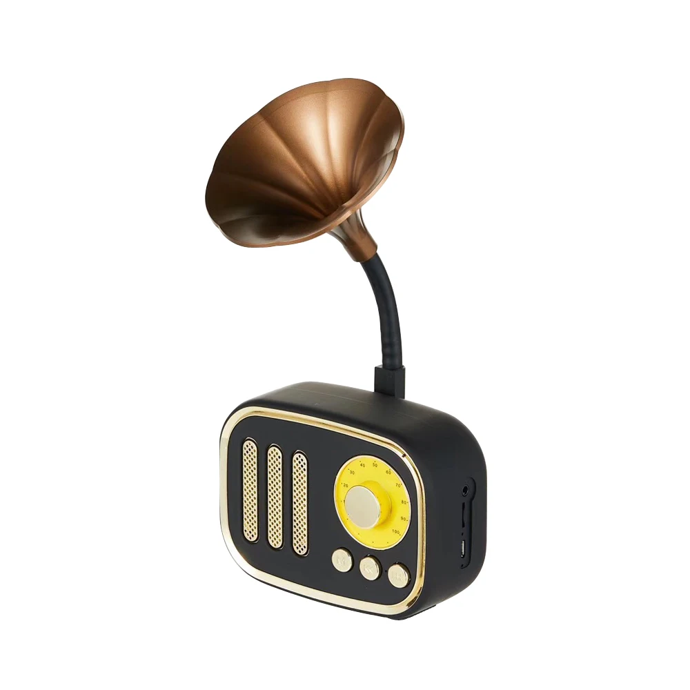 Bluetooth-Колонка в стиле ретро с трубой стерео сабвуфер FM-радио | Электроника