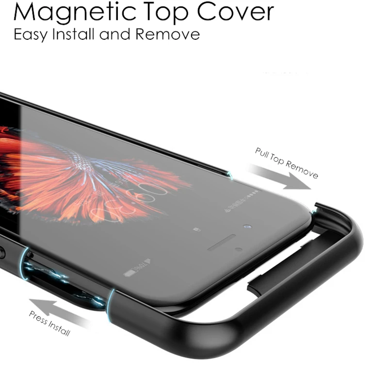 Для iPhone 8 7 6 зарядное устройство чехол аудио ультратонкий Магнитный 4000mAh 5500mAh Powerbank для iPhone 6 7 8 Plus чехол для батареи