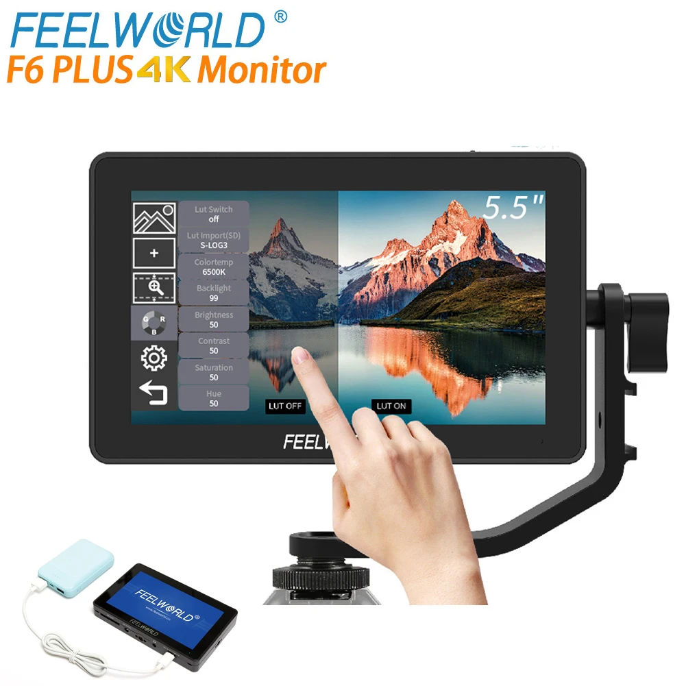 FEELWORLD F6 PLUS V2 5.5 휴대용 모니터 카메라 DSLR 필드 모니터, 1920x1080 비디오 4K 스튜디오 ...