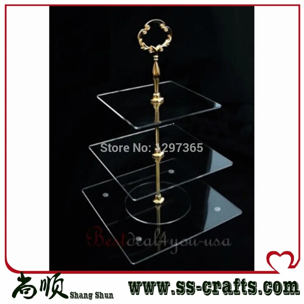 Acrylic Square Unique Fashion Cupcake Wedding Cake Stand