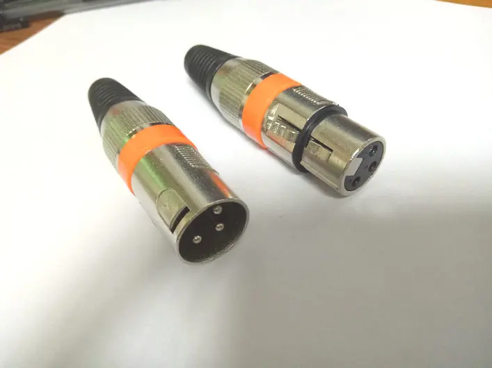 10 компл. Оранжевый 3 pin XLR аудио кабель Разъем MIC штекер+ Женский Джек адаптер