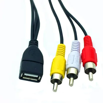 

1.5M USB A Female to 3RCA Male Plug Video A/V Camcorder Adapter Cable For HDTV Wholesale
