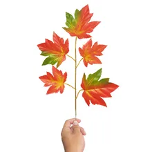 Искусственные кленовые листья для дома, украшения для свадебной вечеринки, разноцветные осенние яркие листья для декора цветов