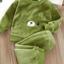 Pajamas Baby Things Baby-Boys-Sets Home-Wear Girls Autumn Winter LZH for Warm Flannel