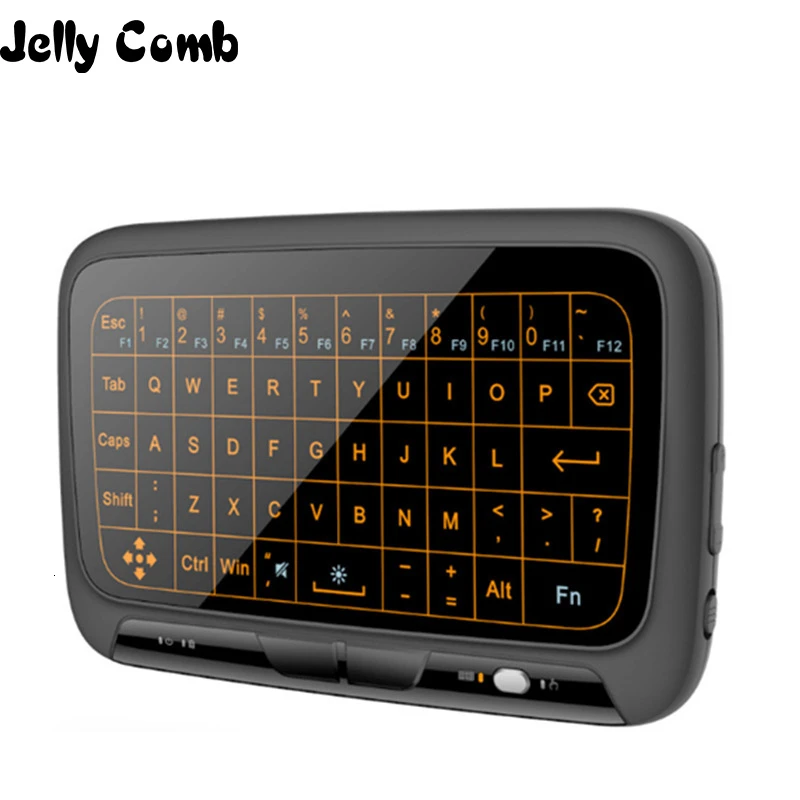 Jelly Comb 2,4G мини беспроводная сенсорная клавиатура полный экран сенсорная воздушная мышь QWERTY Клавиатура Тачпад с подсветкой для ноутбука тв