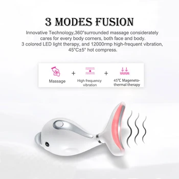 Neck Photon Therapy Heating Anti-Wrinkle Removal RF Lifting Beauty Facial Neck Massager Double Chin Remove Face Massge Skin Care 3
